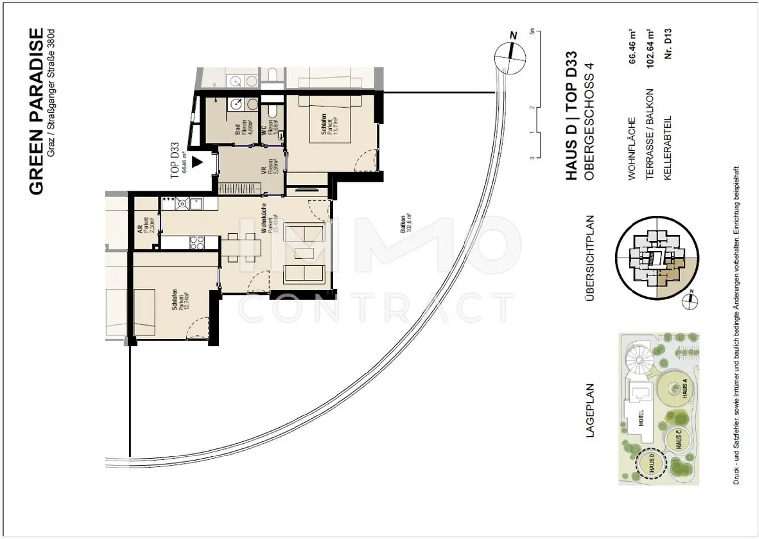 GREEN CITY: TOP DACHTERRASSEN-WOHNUNG mit 3 Räumen und großer Dachterrasse - Straßganger Straße 380 d - Top 33D