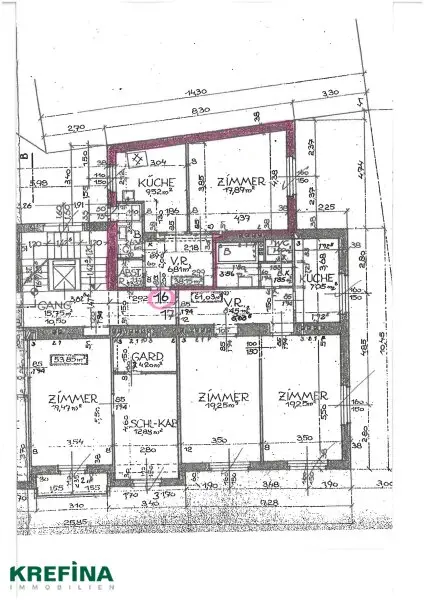 Gassergasse/Laurenzgasse:  General zu sanierende Kleinwohnung nahe Alois-Drasche-Park - 3. Liftstock - Gute Infrastruktur und Verkehrsanbindung