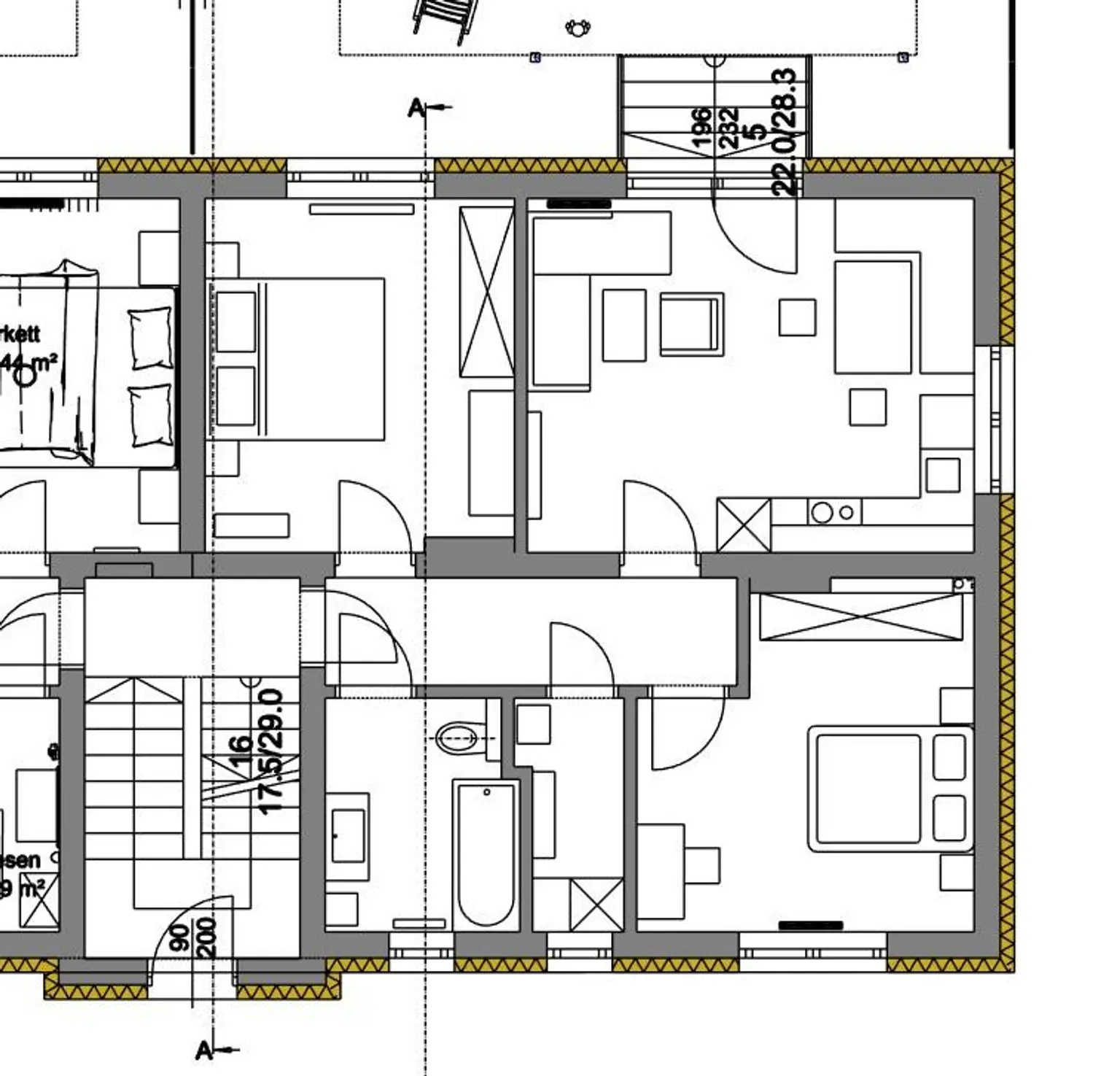 Grundriss Variante 2 Zimmer