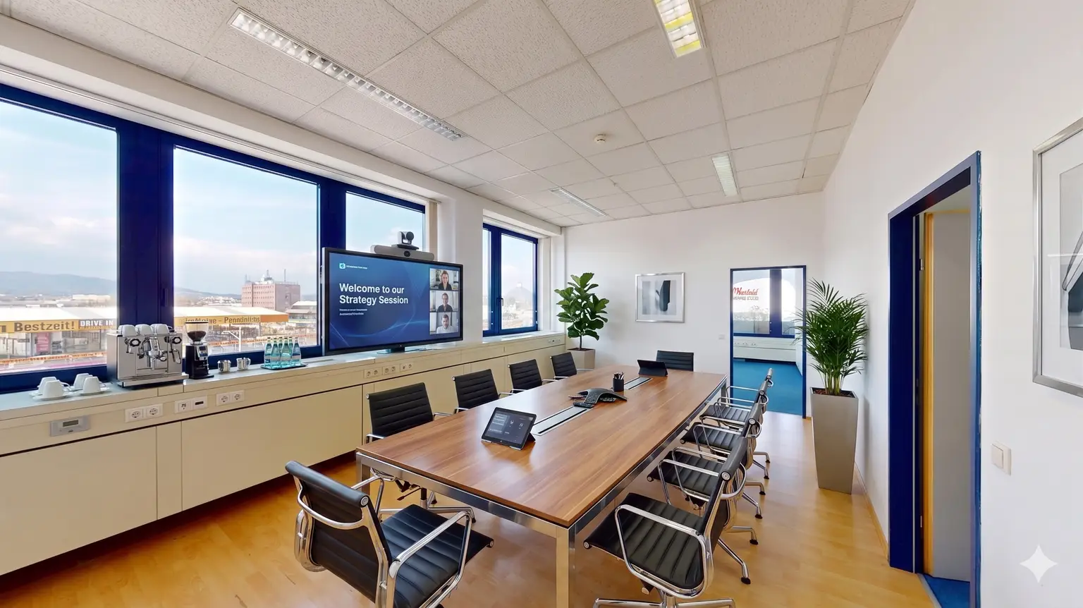 Helles 3-Zimmer Büro mit Einbauküche
