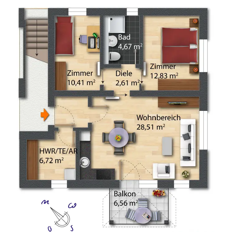 Grundriss schematisch OG+EG