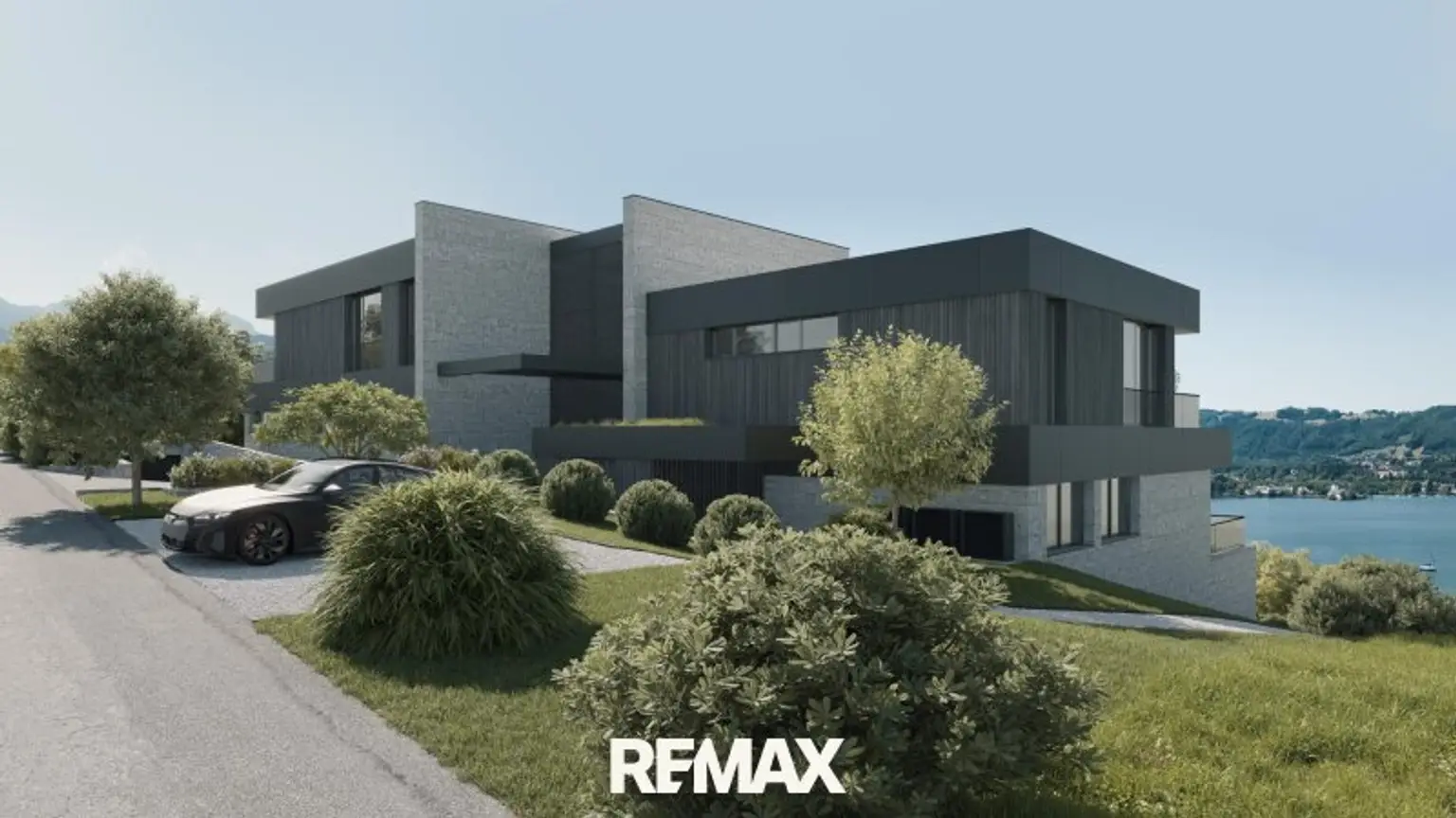 Rendering von der Zufahrt-Seite