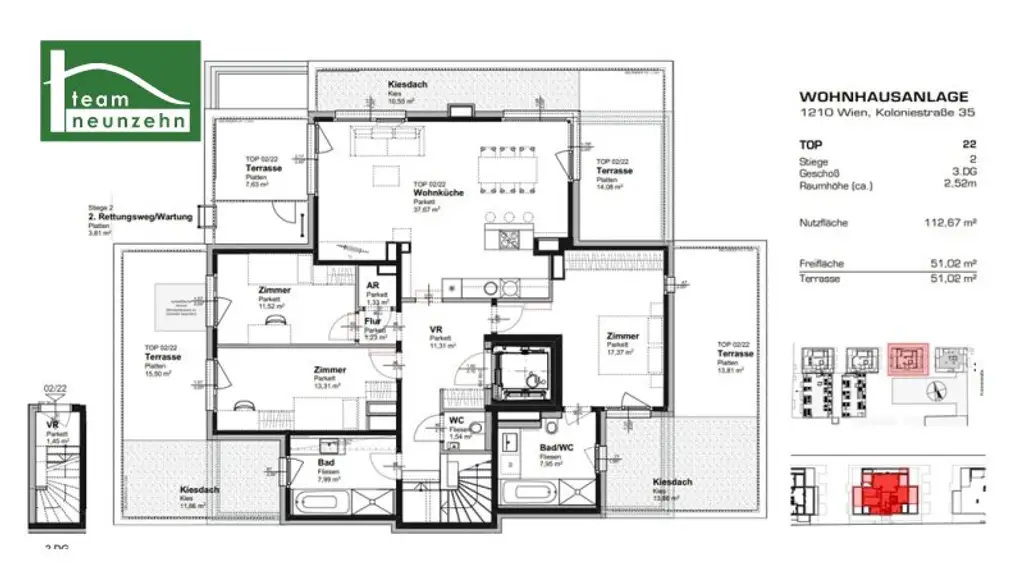 Kolo 35 - Tolle 4-Zimmer Wohnung mit Balkon beim FAC-Platz nahe S-Bahn Jedlersdorf, Denglerpark und SCN - Ab September!