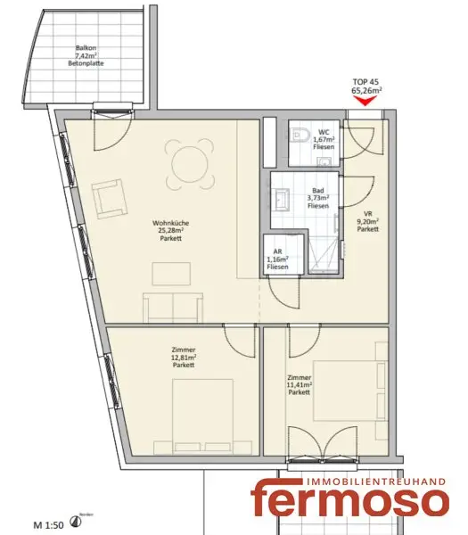 Helle Neubauwohnung 3 Zimmer Wohnung mit 2 Balkonen