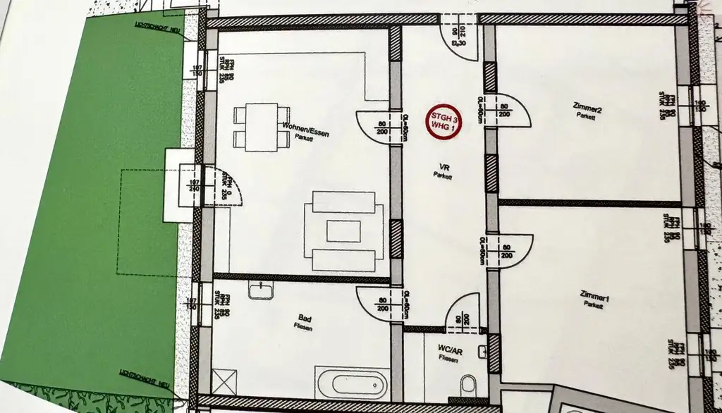 93,78 m² WOHNFLÄCHE – 72,32 m² GARTEN/TERRASSE – SOFORT VERFÜGBAR! Moderne Erdgeschosswohnung mit Garten/Terrasse und Parkplatz in zentraler Ruhelage!