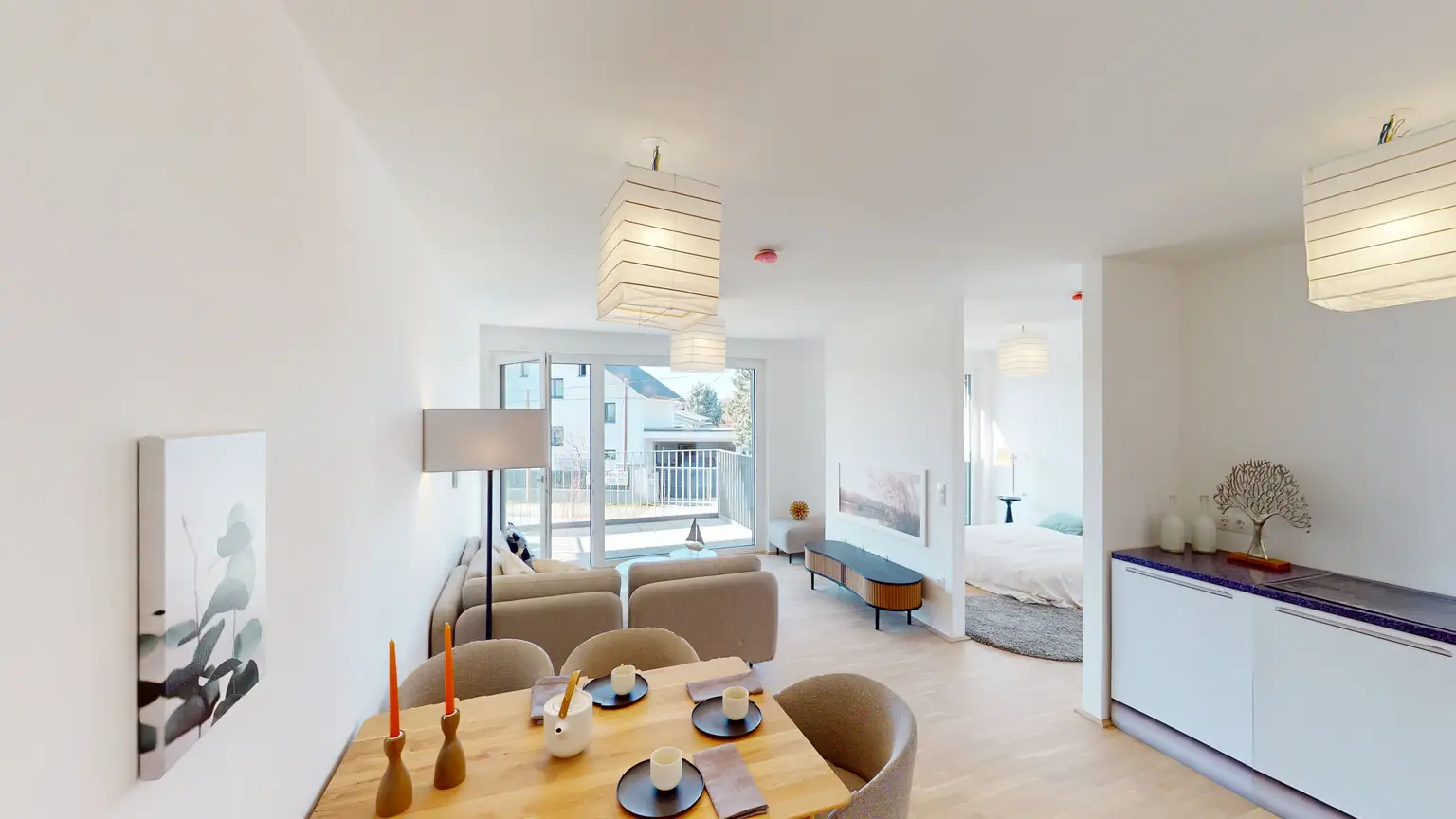 2 - Zimmer - Neubau mit Balkon zur Miete