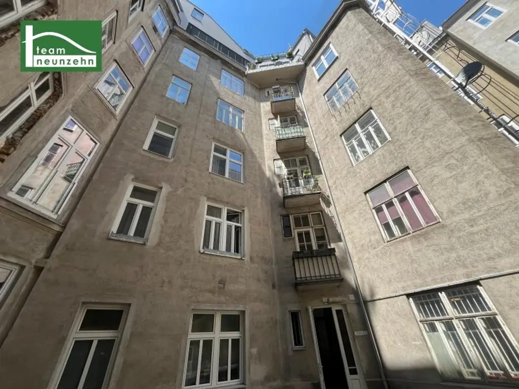 PROVISONSFREI BIS ENDE AUGUST! BEI DER ECKE NEUBAUGASSE! LEISTBARE GEBRAUCHTE WOHNUNG IN HOFRUHELAGE! SCHÖNES ALTBAUHAUS! SEHR ZENTRAL! Für Eigennutzer aber auch Anleger.