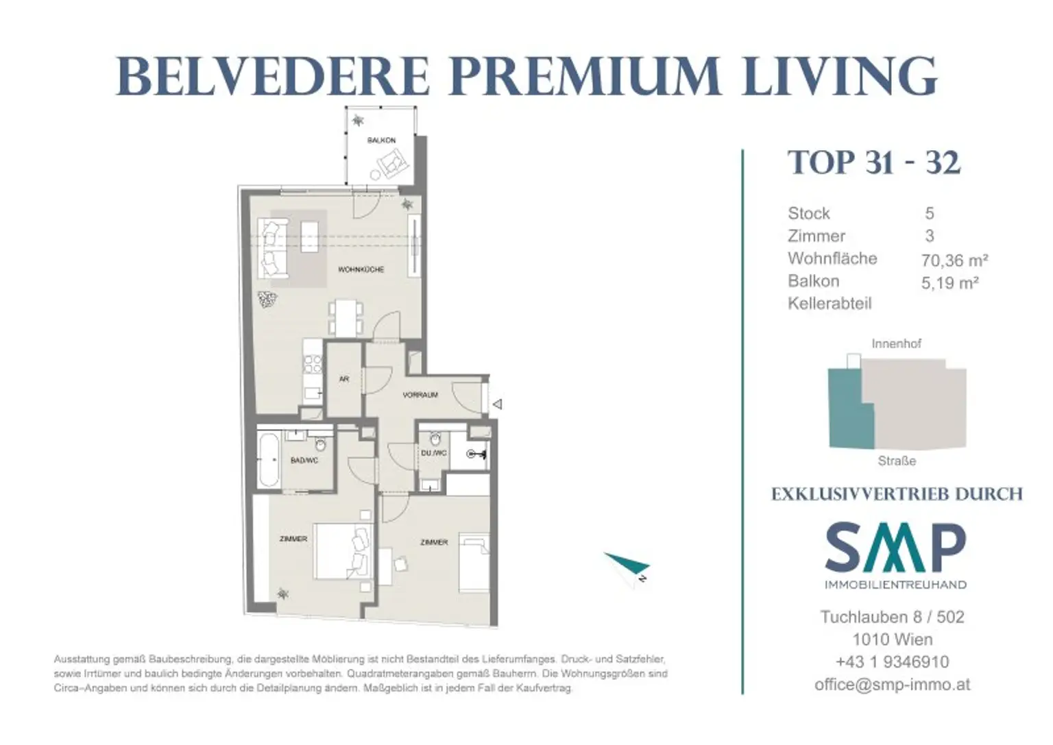 Belvedere Premium Living: 3-Zi. Whg. & Balkon