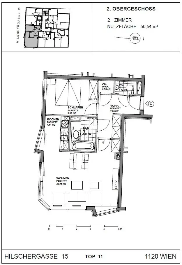 Optimal geschnittene 2-Zimmer- Wohnung - 
U6 nur 2 min. zu Fuß