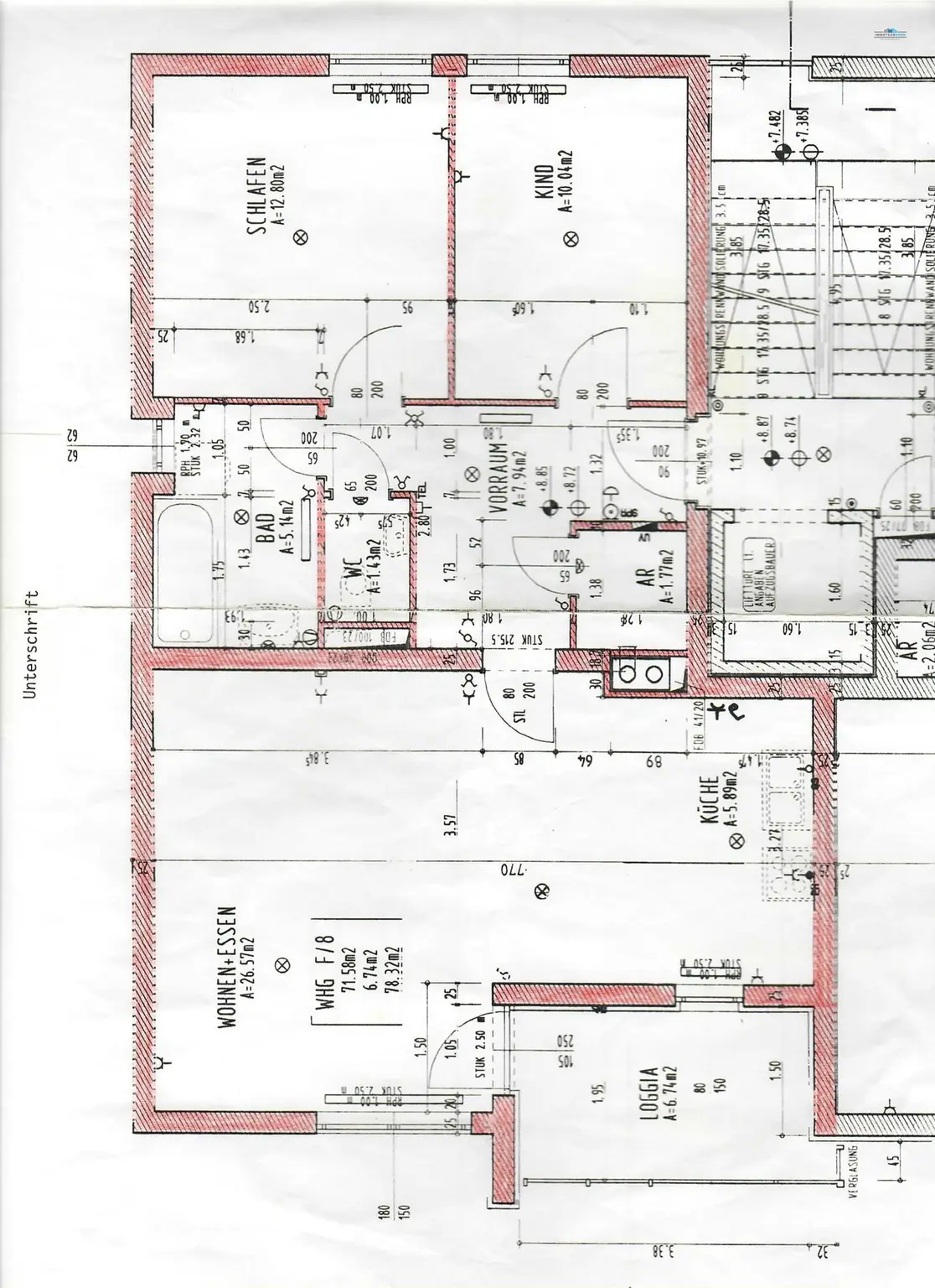 Wohnungsplan markiert