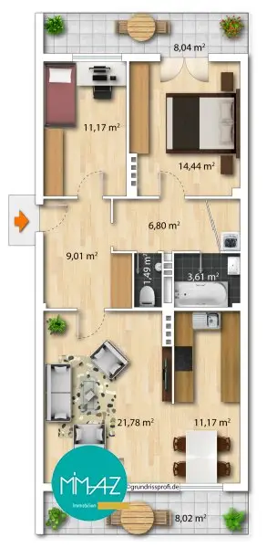 Grundriss Möblierungsvorschlag