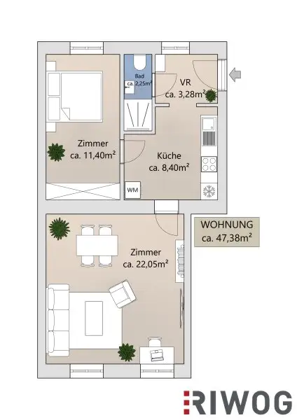 U-Bahn- und Marktnähe | 2-Zimmer-Altbauwohnung mit hofseitigem Schlafzimmer & Einbauküche | sofort bezugsbereit