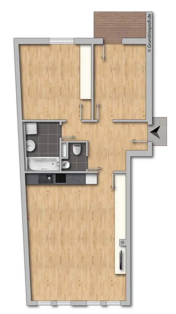 3-Zimmer-Mietwohnung mit Terrasse in zentraler Lage