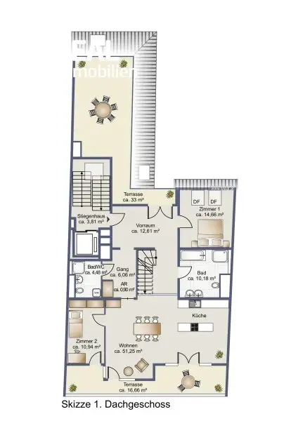 Plan 1. Dachgeschoss