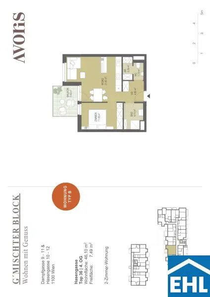 2 Zimmer Wohnung mit perfekter Infrastruktur