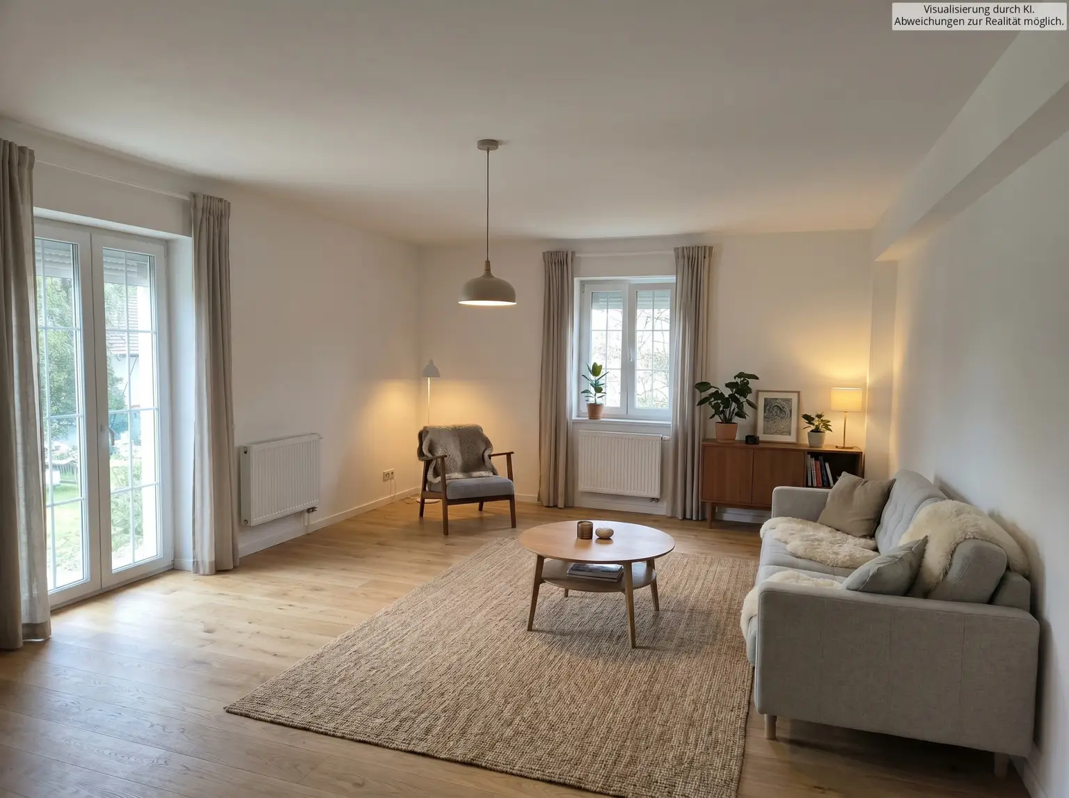Wohnzimmer KI visualisiert