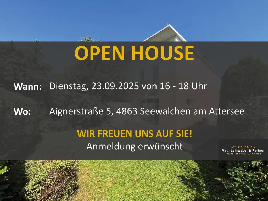 DEM ATTERSEE SO NAH! Leistbares Passiv-Eckreihenhaus mit sonnigem Eigengarten und Einzelgarage im Zentrum von Seewalchen am Attersee