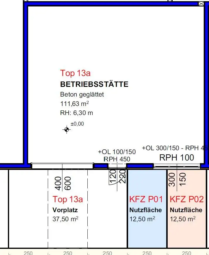 Betriebs-/Produktions- oder Lagerhallen mit Flächen von 47 - 197 m² im Grünwallpark Ansfelden zu verkaufen (T13a)