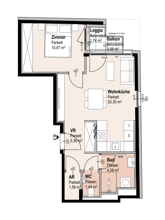 "Wohnoase Siebenbrunnengasse 44 - SONNIGER ERSTBEZUG MIT BALKON - Nachhaltig. Ruhig. Besonders."
