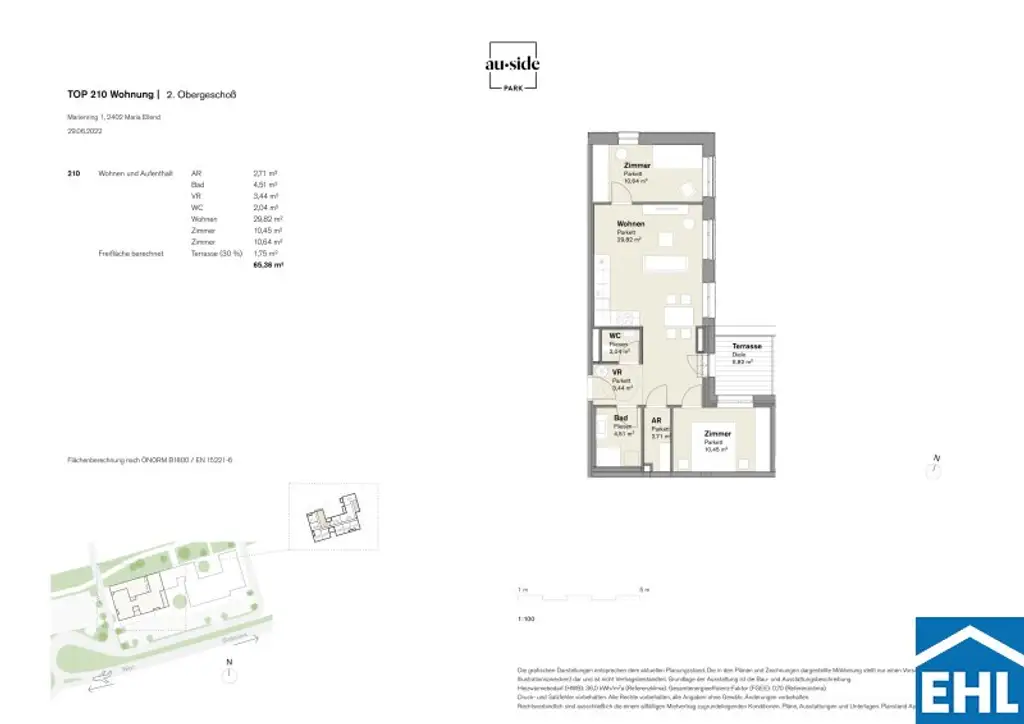 Wunderschöne 3- Zimmer Wohnung mit Terrasse direkt an den Donau- Auen!