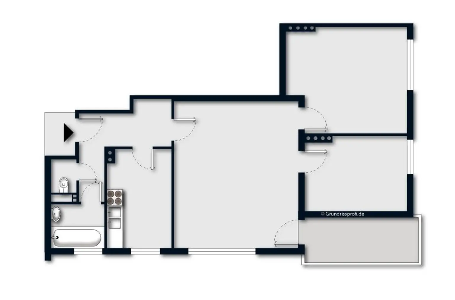 Gut aufgeteilte Wohnung mit Balkon in Hausmening