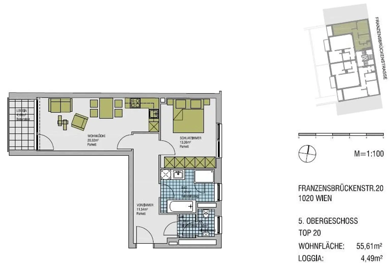 5.OG!! 2-Zimmer-Neubauwohnung mit Blick aufs Riesenrad