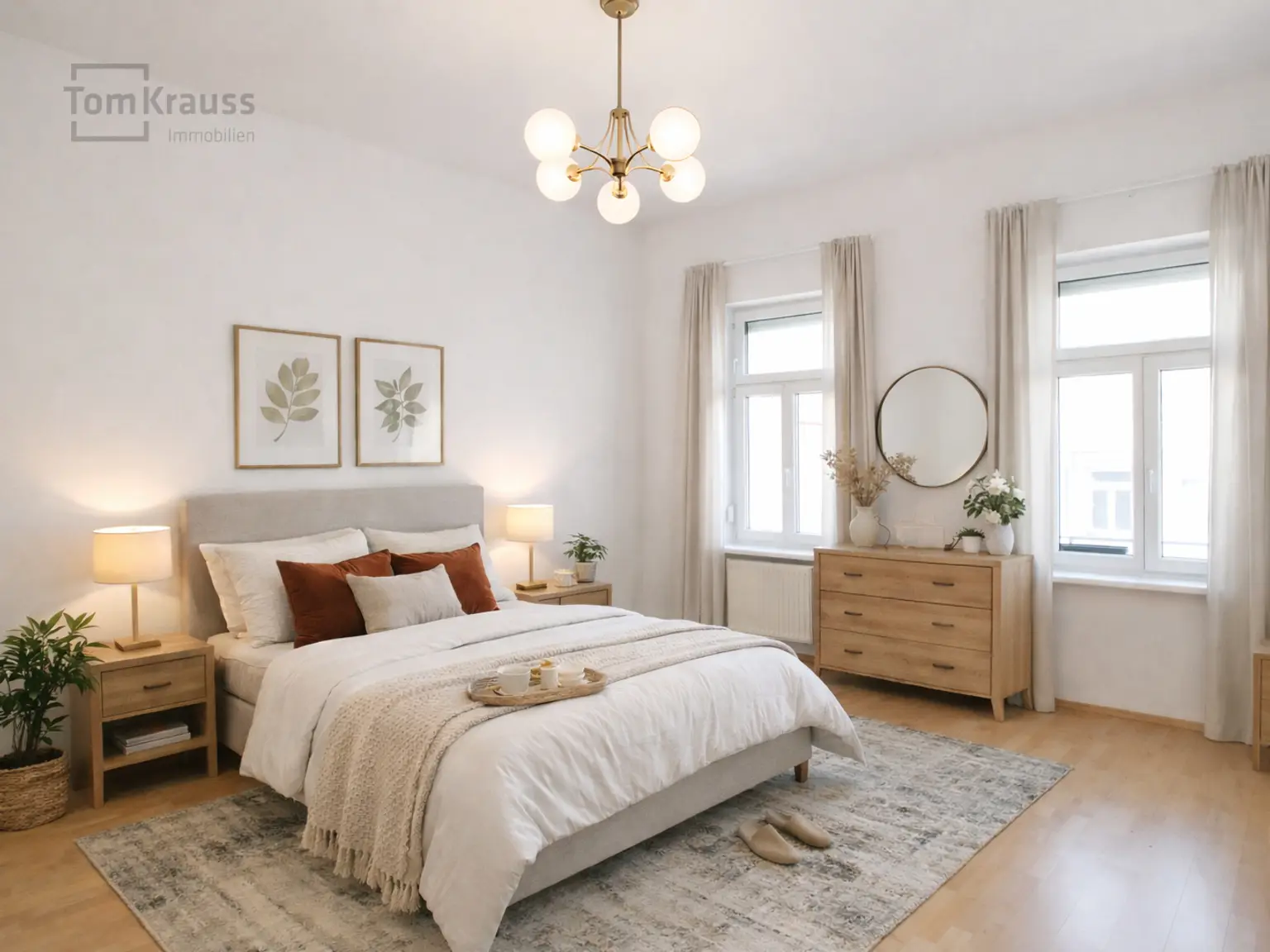 Schlafzimmer digital möbliert