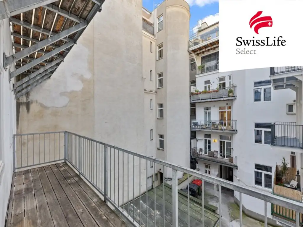 Neustiftgasse | Attraktive 3,5 Zimmer Altbauwohnung mit Balkon | Innenhoflage