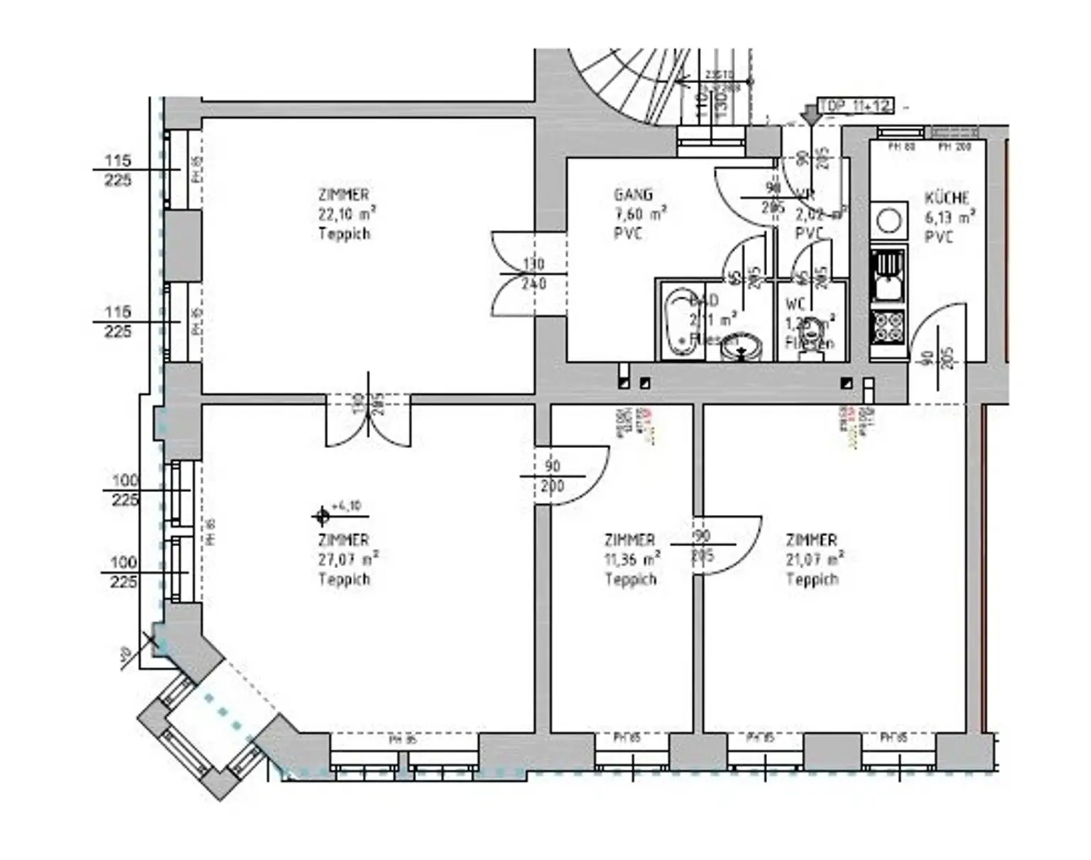 Ruhig gelegene 4-Zimmer-Wohnung - unbefristet vermietet - 
Nähe U3 Schweglerstraße