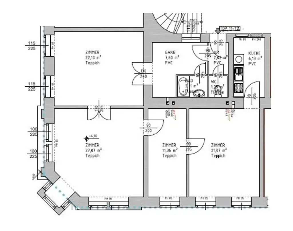 Ruhig gelegene 4-Zimmer-Wohnung - unbefristet vermietet - 
Nähe U3 Schweglerstraße
