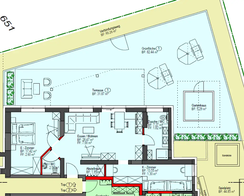 Geförderte 3- Zimmerwohnung mit Garten und Terrasse - Top 01