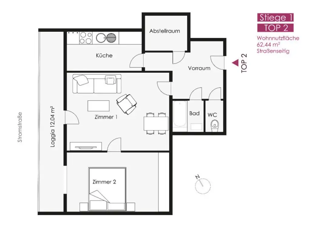 Großzügige 2-Zimmer Wohnung mit Loggia! Ideale Anbindung zur U6 Dresdnerstraße! Grünanlage!