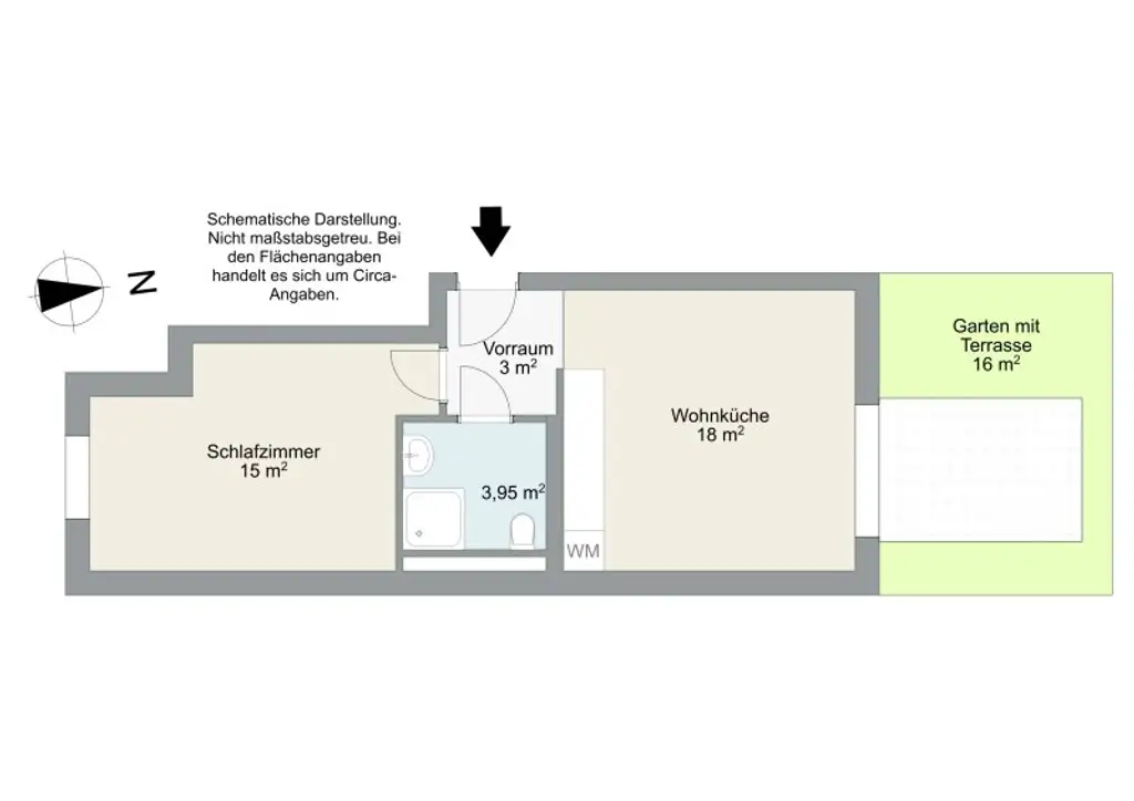 Gut geschnittene 2-Zimmer-Wohnung | Garten/Terrasse | moderne Ausstattung | TOP Lage
