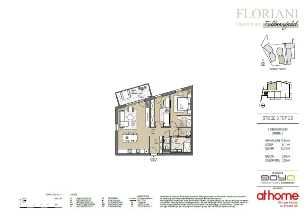 FLORIANI – Quartier am Tullnerfeld - 3 Zimmer mit Loggia - Charmante Ausstattung für ein gemütliches Wohnen - Bahnhof Tullnerfeld in der Nähe