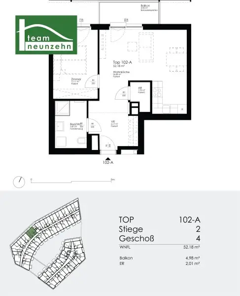Wohngenuss nahe der Alten Donau: 2-Zimmer Wohnung inkl. Freifläche und Einbauküche - beziehbar ab 01.11.2025!