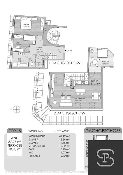 Vermietete 88m² DG-Maisonette mit Terrasse im renovierten Stilaltbau - 1170 Wien