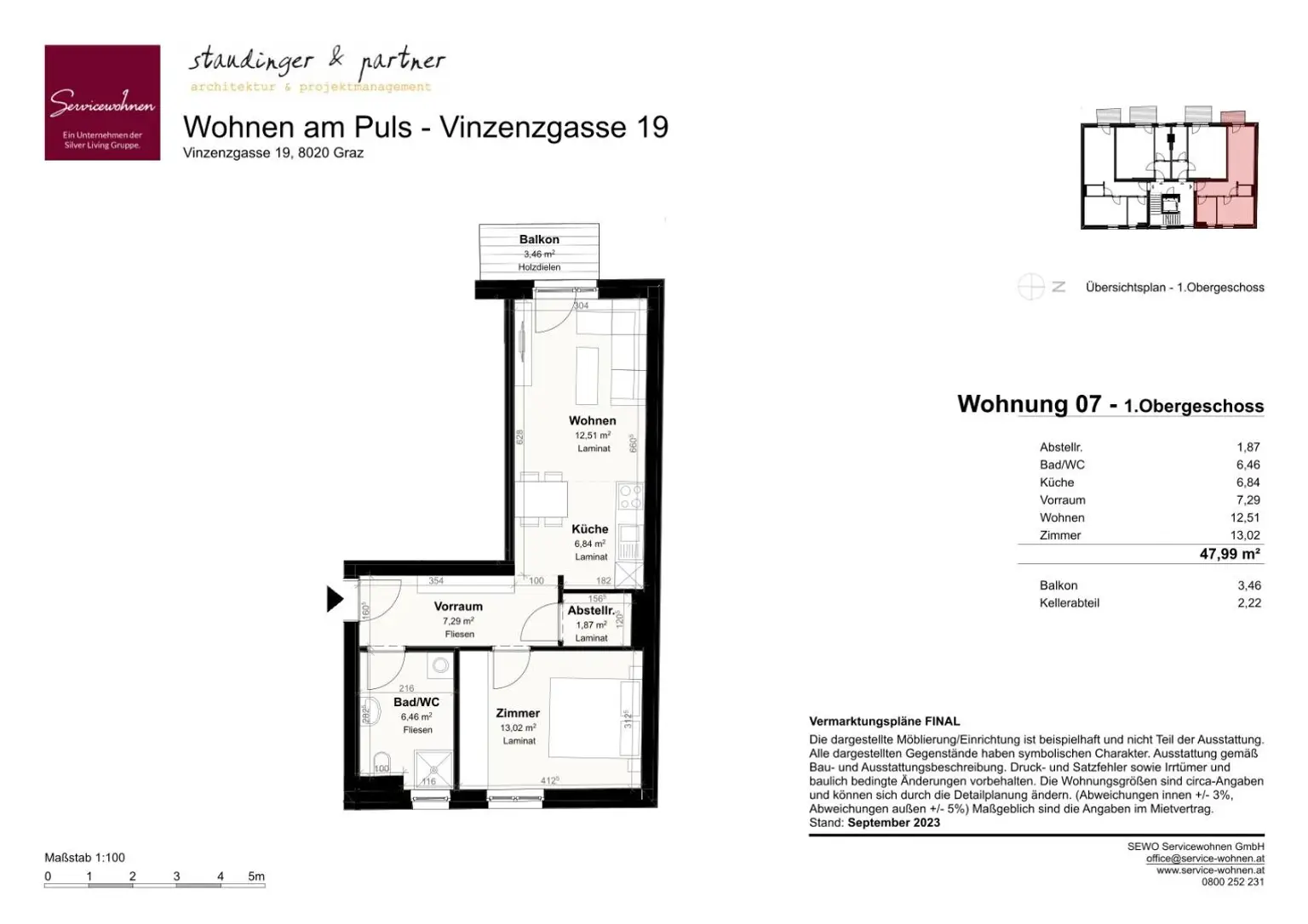 Neubau mit Balkon, Vinzenzgasse 19 TOP 7, [GF,VinG19]