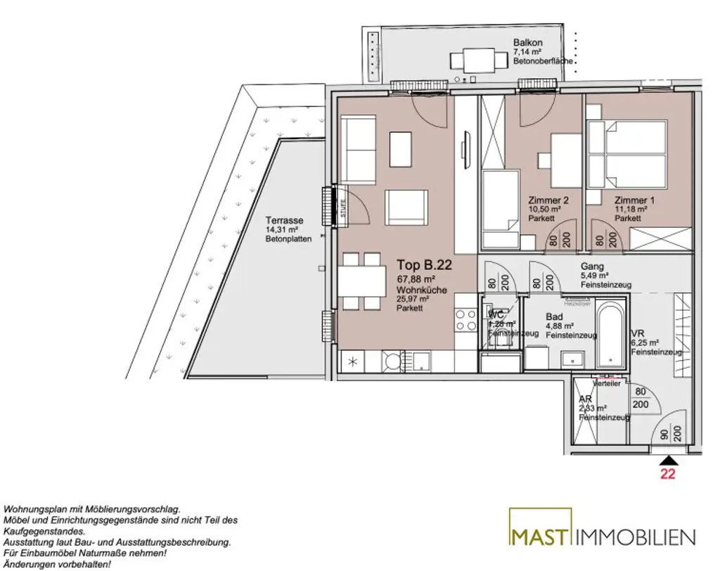 *Ende 2026* Provisionsfreie 3-Zimmer Wohnung mit rund 22qm Freifläche!