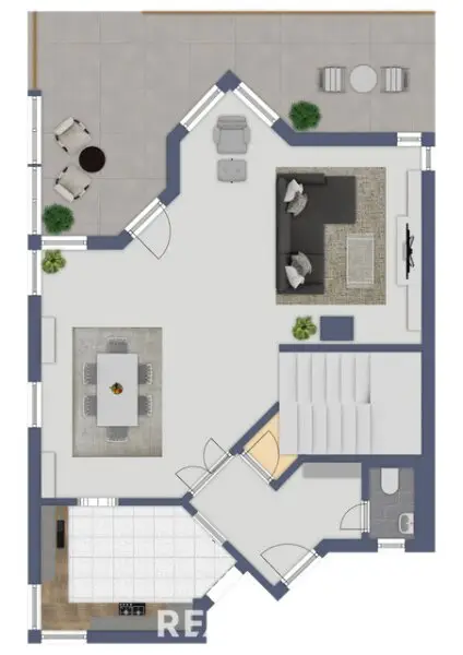 Grundriss visualisiert EG