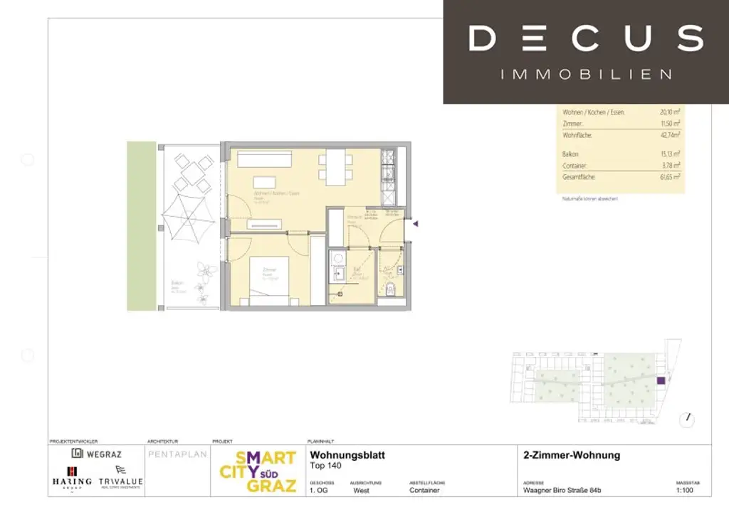 | TOP ANBINDUNG | SMART CITY GRAZ | FREIFLAECHE | 2-ZIMMER