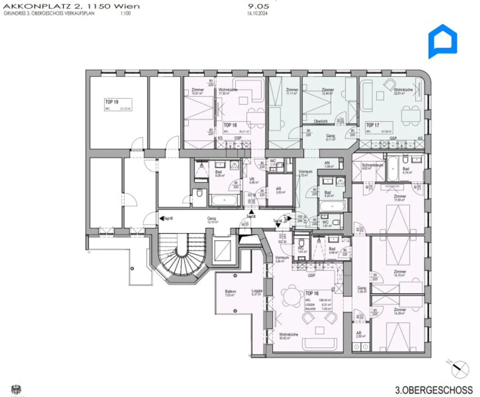 Schönbrunnblick-Gloriette, ERSTBEZUG, JETZT einziehen! Dachgeschoss NEU mit modernster Ausstattung148m² Wohnfläche, 4 Zimmer plus Nebenräume, auch Altbau Etagen-Wohnungen, teilweise Kurzzeitvermietung möglich !