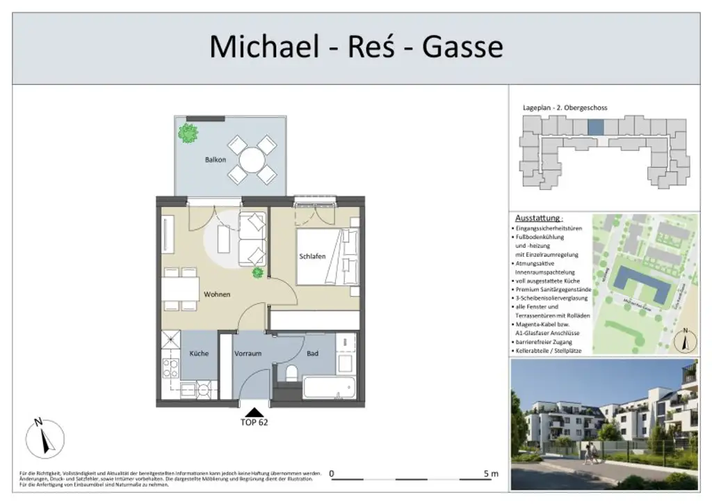 BALKON, HOFSEITIG, ZWEITBEZUG -2 Zimmer-Neubauwohnung
