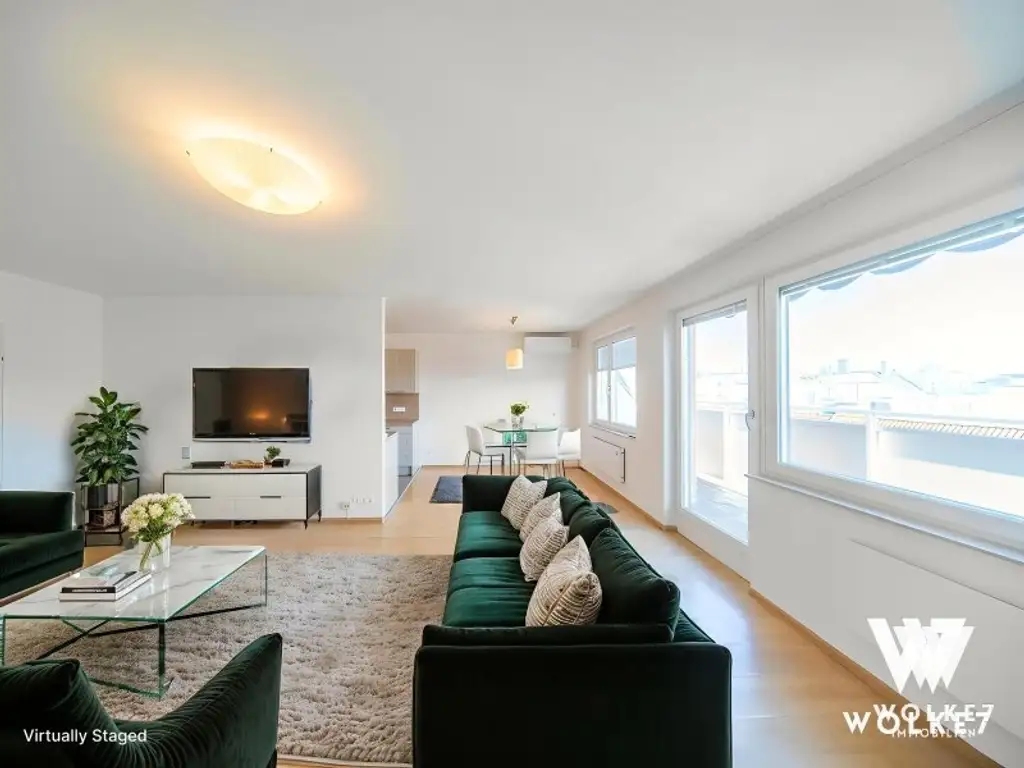 1060: Exklusive Traumwohnung mit Panoramablick: Top-Lage | klimatisiert | 2 Freiflächen (Südosten und Westen) | günstige Tiefgarage