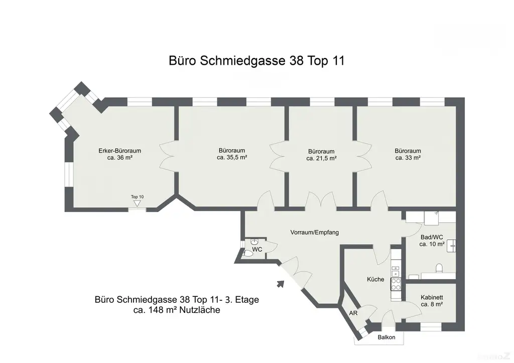 Grundriss - Büro Schmiedgasse 38 Top 11