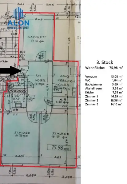 3 Zimmer | WG-geeignet | Toplage beim Naschmarkt | zentrale Anbindung | ruhige Wohnung im 3. Liftstock
