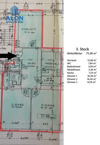 3 Zimmer | WG-geeignet | Toplage beim Naschmarkt | zentrale Anbindung | ruhige Wohnung im 3. Liftstock