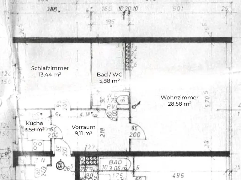 Exklusive teilmöblierte Zwei-Zimmer-Wohnung in Zentrumsnähe beim Naschmarkt