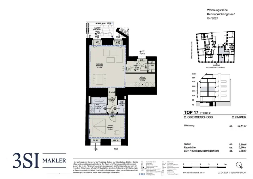 Lichtdurchflutete 2-Zimmer-Wohnung mit Balkon