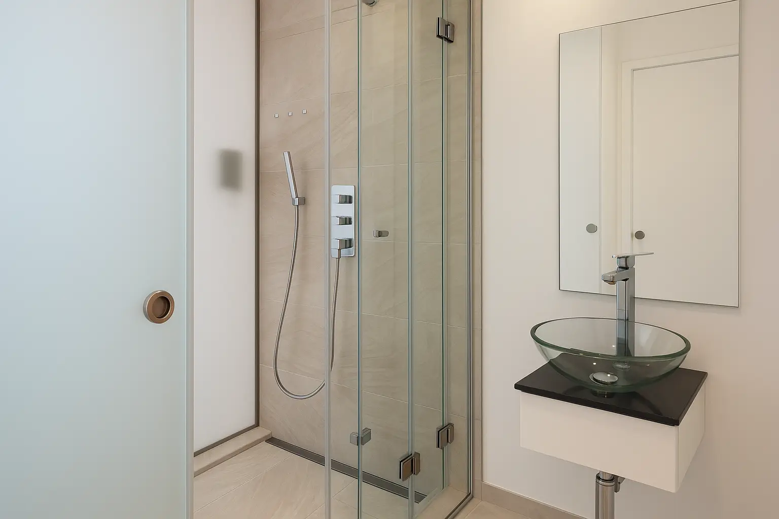 Badezimmer in Schlafzimmer 2 mit Dusche und WC