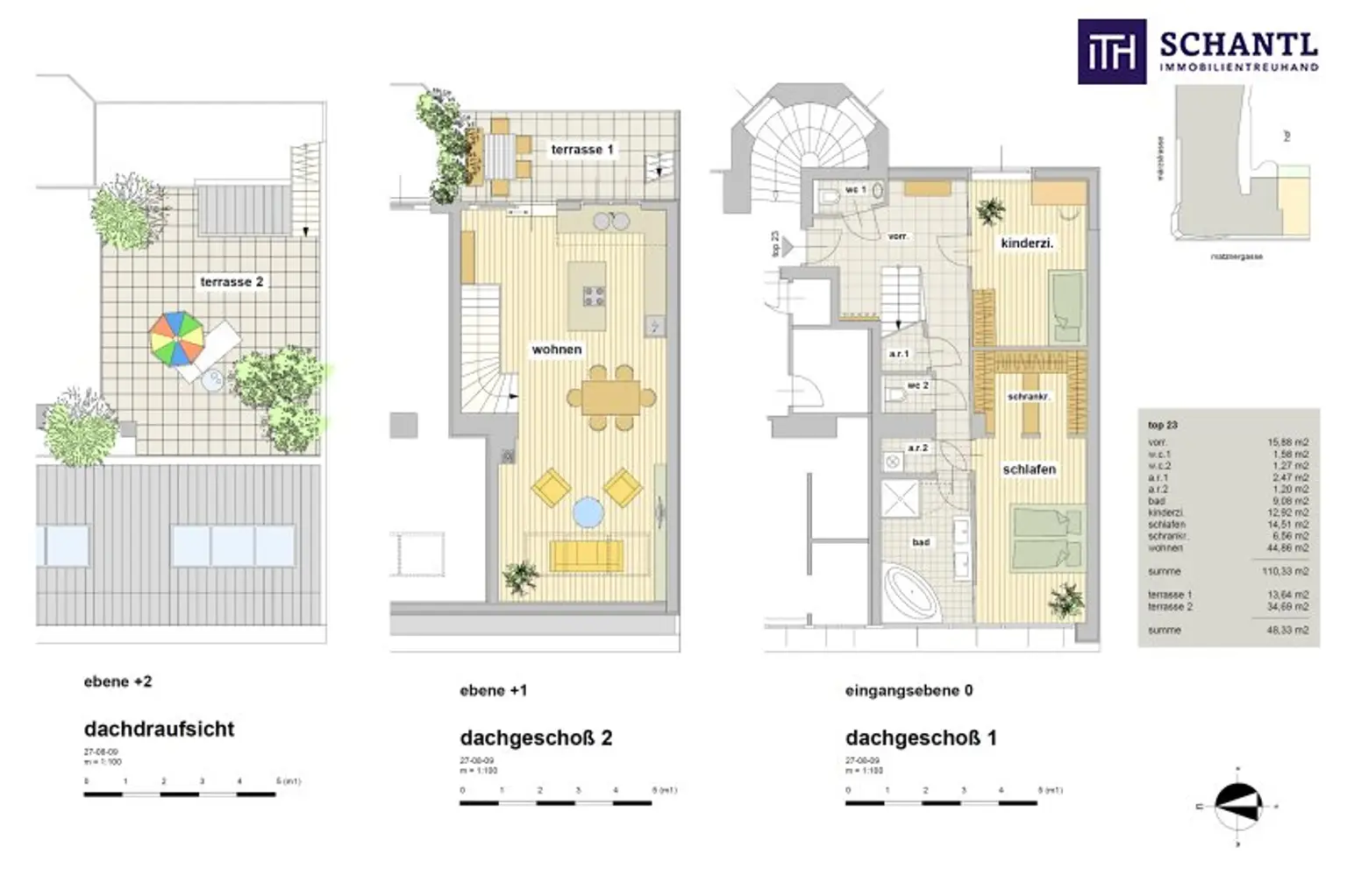Grundriss Top 23, schematische Darstellung